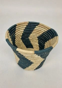 KAZI Home Goods Blue Gray Chevron Planter