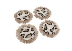 KAZI Kitchen + Dining Animal Print Fringed Coasters 5 KAZI Kitchen + Dining Animal Print Fringed Coasters
