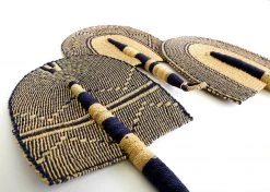 KAZI Home Goods Assorted Patterned Navy Ghanaian Fan