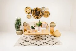 KAZI Home Goods Banana Bark And Raffia Jumbo Wall Bowl