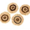 KAZI Banana Bark + Raffia Fringed Coasters Home Goods 2 KAZI Banana Bark + Raffia Fringed Coasters Home Goods