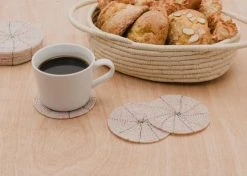 KAZI Beaded Soft Pink + Pearl Coasters