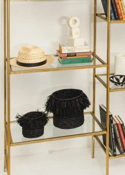 KAZI Black Fringed Large Catch All Home Goods 7 KAZI Black Fringed Large Catch All Home Goods