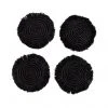 KAZI Home Goods Black Fringed Raffia Coasters 1 KAZI Home Goods Black Fringed Raffia Coasters