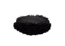 KAZI Home Goods Black Fringed Raffia Coasters