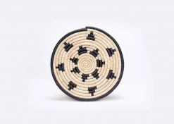 KAZI Home Goods Black + Natural Raffia Cake Stand 10 KAZI Home Goods Black + Natural Raffia Cake Stand