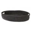 KAZI Black Raffia Oval Tray