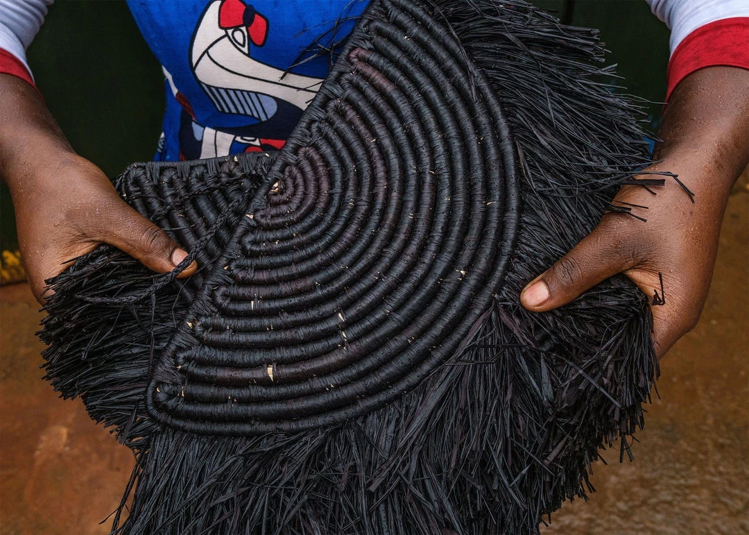 KAZI Home Goods Black Raffia Parade Mobile 5 KAZI Home Goods Black Raffia Parade Mobile