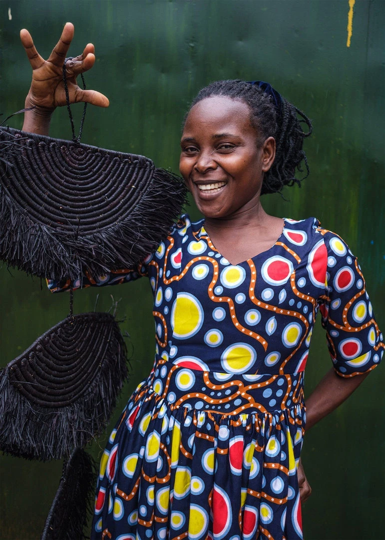 KAZI Home Goods Black Raffia Parade Mobile 7 KAZI Home Goods Black Raffia Parade Mobile