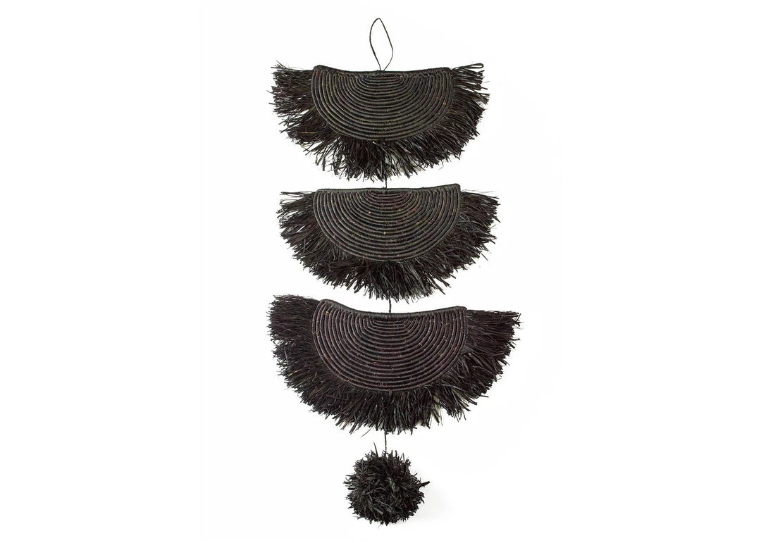 KAZI Home Goods Black Raffia Parade Mobile 3 KAZI Home Goods Black Raffia Parade Mobile