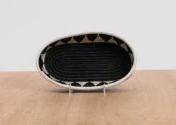 KAZI Home Goods Black + White Tofali Oval Basket