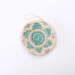 KAZI Blue + Silver Metallic Basket Ornament