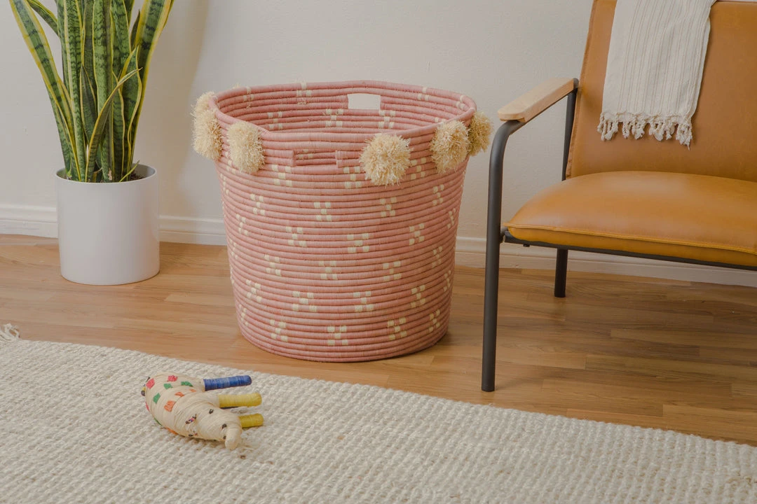 KAZI Blush Polkadot Pom Pom Hamper 5 KAZI Blush Polkadot Pom Pom Hamper