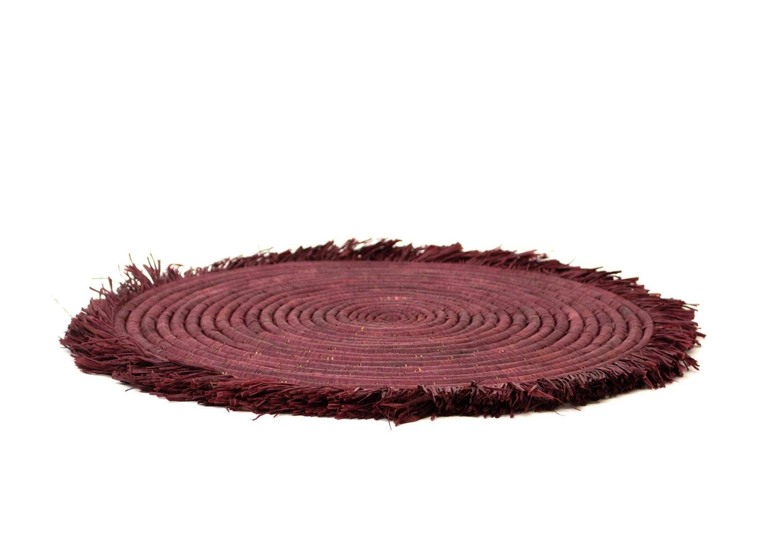 KAZI Burgundy Large Fringed Wall Charger 5 KAZI Burgundy Large Fringed Wall Charger