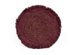 KAZI Burgundy Large Fringed Wall Charger