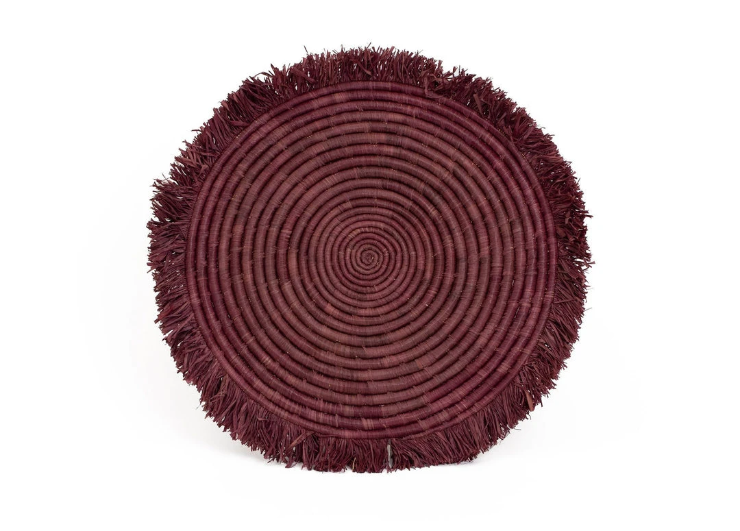 KAZI Burgundy Large Fringed Wall Charger 3 KAZI Burgundy Large Fringed Wall Charger