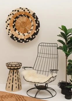 KAZI Home Goods Checkered Banana Bark Jumbo Bowl