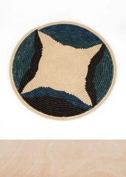 KAZI Cool Color Blocked Jumbo Raffia Wall Plate Home Goods
