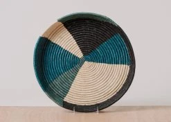 KAZI Cool Color Blocked Raffia Tray
