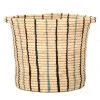 KAZI Cool Striped Raffia Floor Storage Basket 1 KAZI Cool Striped Raffia Floor Storage Basket