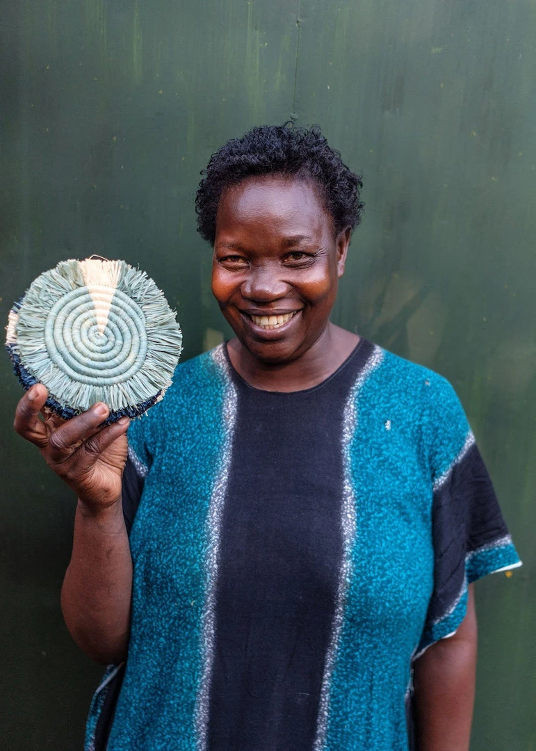 KAZI Home Goods Dash Of Blues Fringed Coasters 6 KAZI Home Goods Dash Of Blues Fringed Coasters