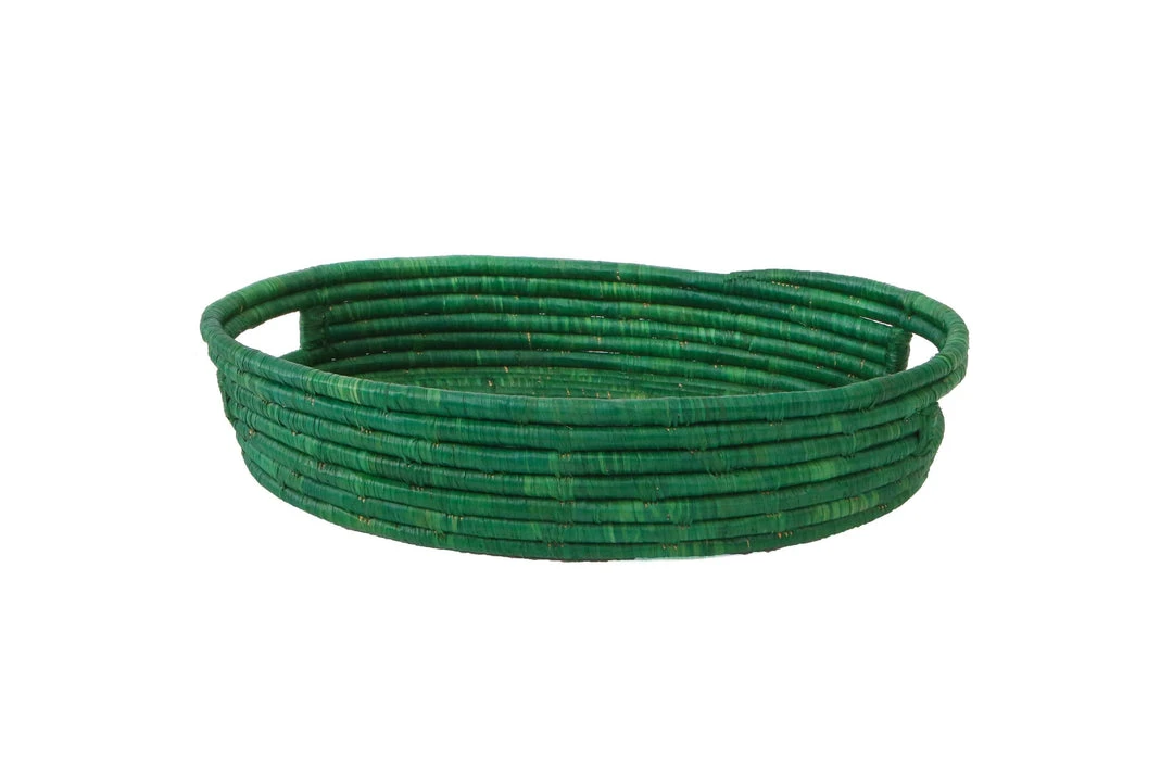 KAZI Evergreen Raffia Oval Tray Home Goods 3 KAZI Evergreen Raffia Oval Tray Home Goods