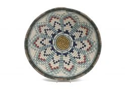 KAZI Home Goods Extra Large Metallic + Silver Blue Akagera Basket