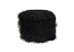 KAZI Fringed Black Stool Furniture