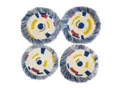 KAZI Fringed Blue Night Festival Geo Coaster Set