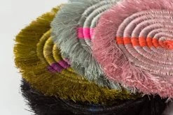 KAZI Fringed Multicolor Neon Coaster Set 8 KAZI Fringed Multicolor Neon Coaster Set