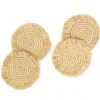 KAZI Office Accessories Fringed Natural Drink Oversized Coaster Set