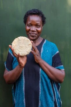 KAZI Office Accessories Fringed Natural Drink Oversized Coaster Set