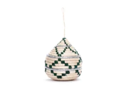 KAZI Fair Trade Green + Silver Bulb Ornament