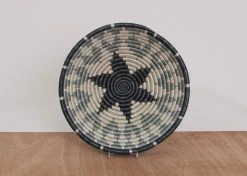 KAZI Large Metallic Silver Gray Intore Wall Bowl