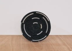 KAZI Medium Silver Black Spiral Wall Basket