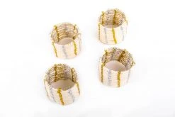 KAZI Metallic Gold + Silver Napkin Ring Set