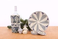 KAZI Metallic Gray Hope Oversized Coaster Set