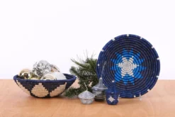 KAZI Metallic Silver + Blue Night Ornament Set Fair Trade 8 KAZI Metallic Silver + Blue Night Ornament Set Fair Trade