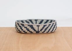 KAZI Metallic Silver Oval Basket