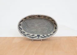 KAZI Metallic Silver Oval Basket