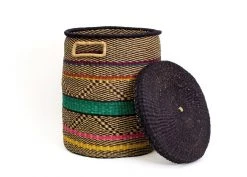 KAZI Multicolor Patterned Hamper Basket