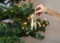 KAZI Fair Trade Natural Raffia Giraffe Ornament