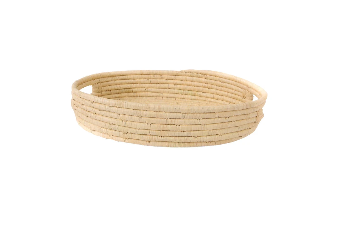 KAZI Natural Raffia Oval Tray Home Goods 3 KAZI Natural Raffia Oval Tray Home Goods