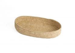 KAZI Natural Raffia Patterned Oval Tray Home Goods