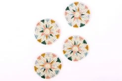 KAZI Nyota Metallic Floret Oversized Coaster Set