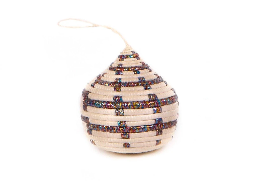 KAZI Fair Trade Patterned Multicolor Metallic Bulb Ornament 3 KAZI Fair Trade Patterned Multicolor Metallic Bulb Ornament