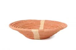 KAZI Peach Striped Large Bowl Home Goods