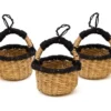 KAZI Petite Bolga Basket Ornament Set - Natural + Black 2 KAZI Petite Bolga Basket Ornament Set - Natural + Black