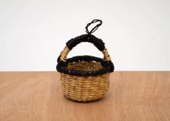 KAZI Petite Bolga Basket Ornament Set - Natural + Black 7 KAZI Petite Bolga Basket Ornament Set - Natural + Black