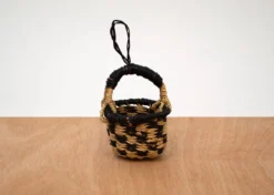 KAZI Petite Bolga Basket Ornament Set - Black
